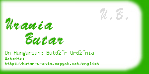 urania butar business card